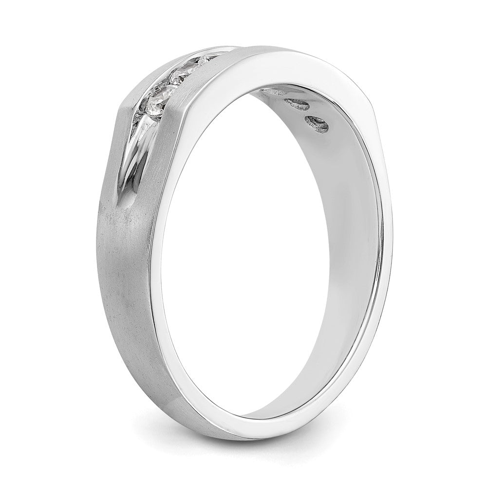 Exclusive 14K White Gold Men's Channel Band | 7-Stone 1/2 Carat Diamonds