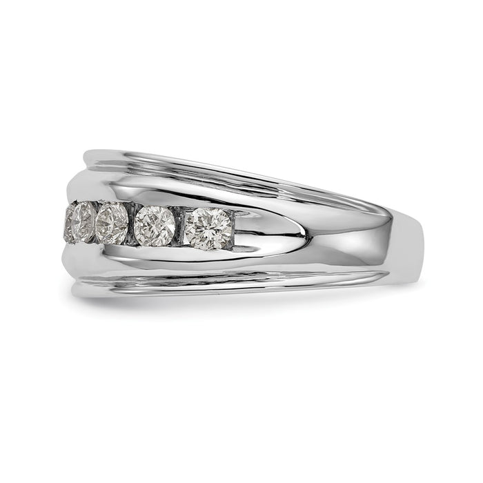 Buy Exclusive 14K White Gold Men's Channel Band for 7 x 3.3mm Stones-3
