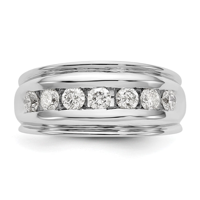 Buy Exclusive 14K White Gold Men's Channel Band for 7 x 3.3mm Stones-4