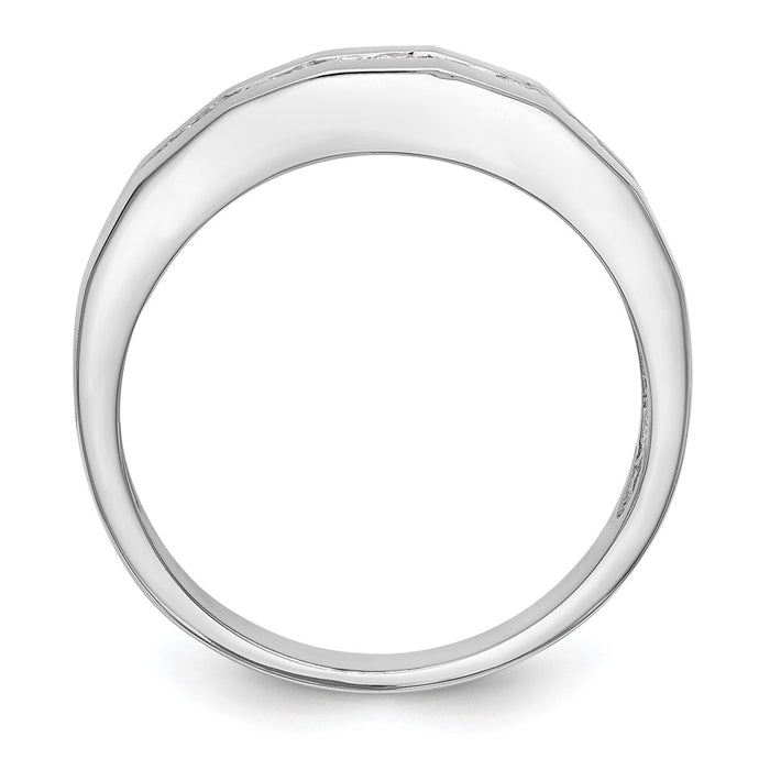 Buy Stylish 14K White Gold Men's Channel Band with 7-Stone Diamonds, 1/3 Carat-2