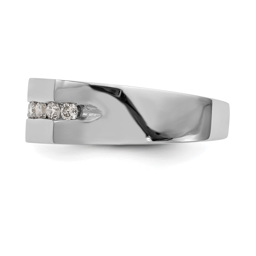 Buy Stylish 14K White Gold Men's Channel Band with 7-Stone Diamonds, 1/3 Carat