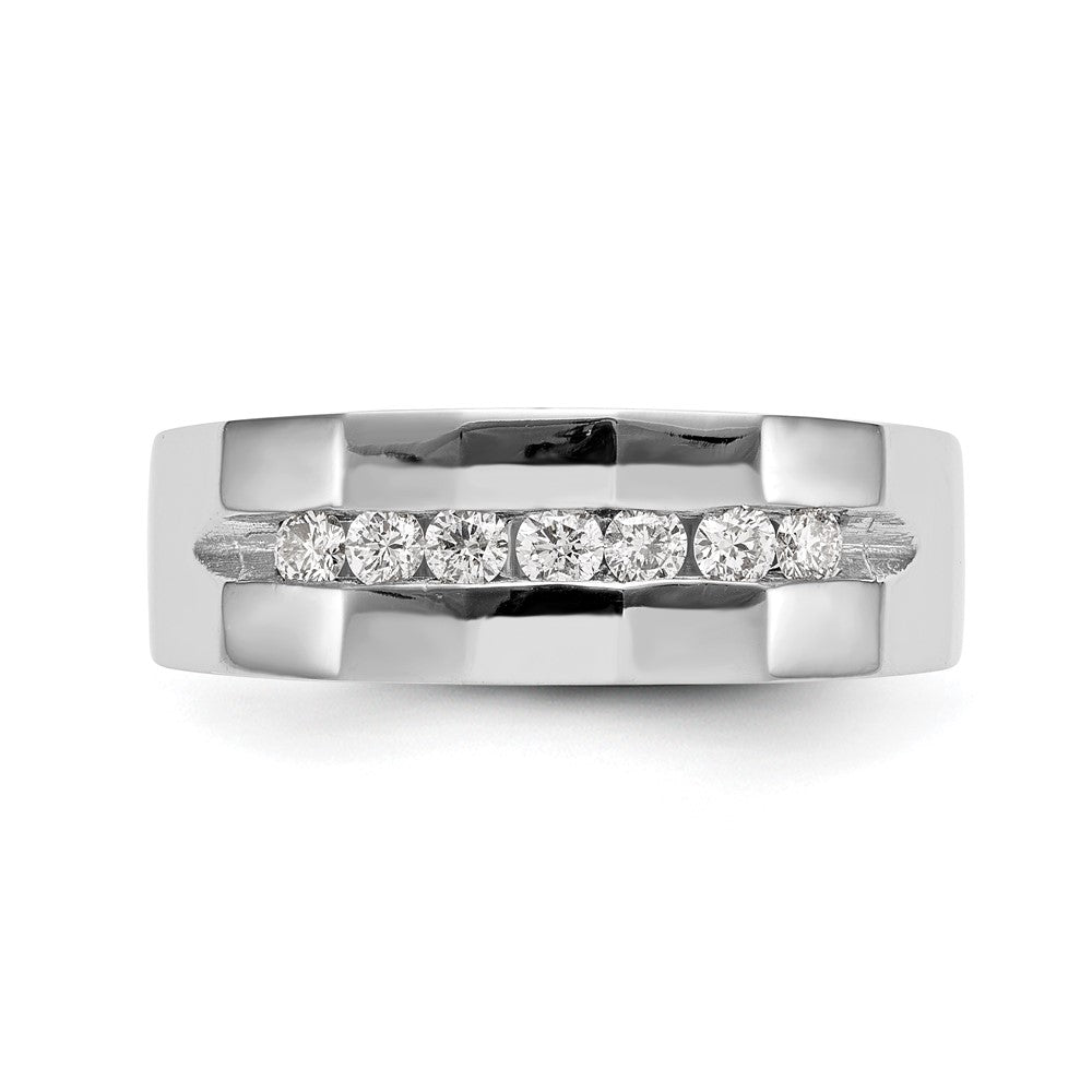 Buy Stylish 14K White Gold Men's Channel Band with 7-Stone Diamonds, 1/3 Carat