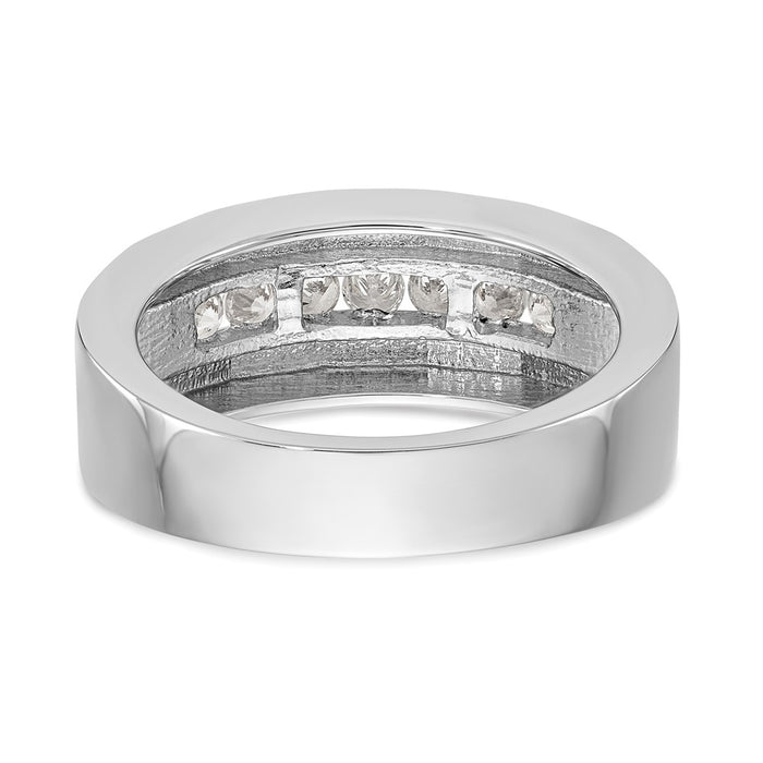 Buy Stylish 14K White Gold Men's Channel Band with 7-Stone Diamonds, 1/3 Carat-5