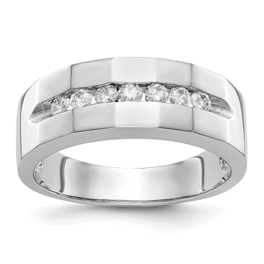 Buy Stylish 14K White Gold Men's Channel Band with 7-Stone Diamonds, 1/3 Carat
