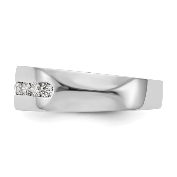 Buy Designer 14K White Gold Men's Channel Band with 8 Diamonds, 1/2 ct-3