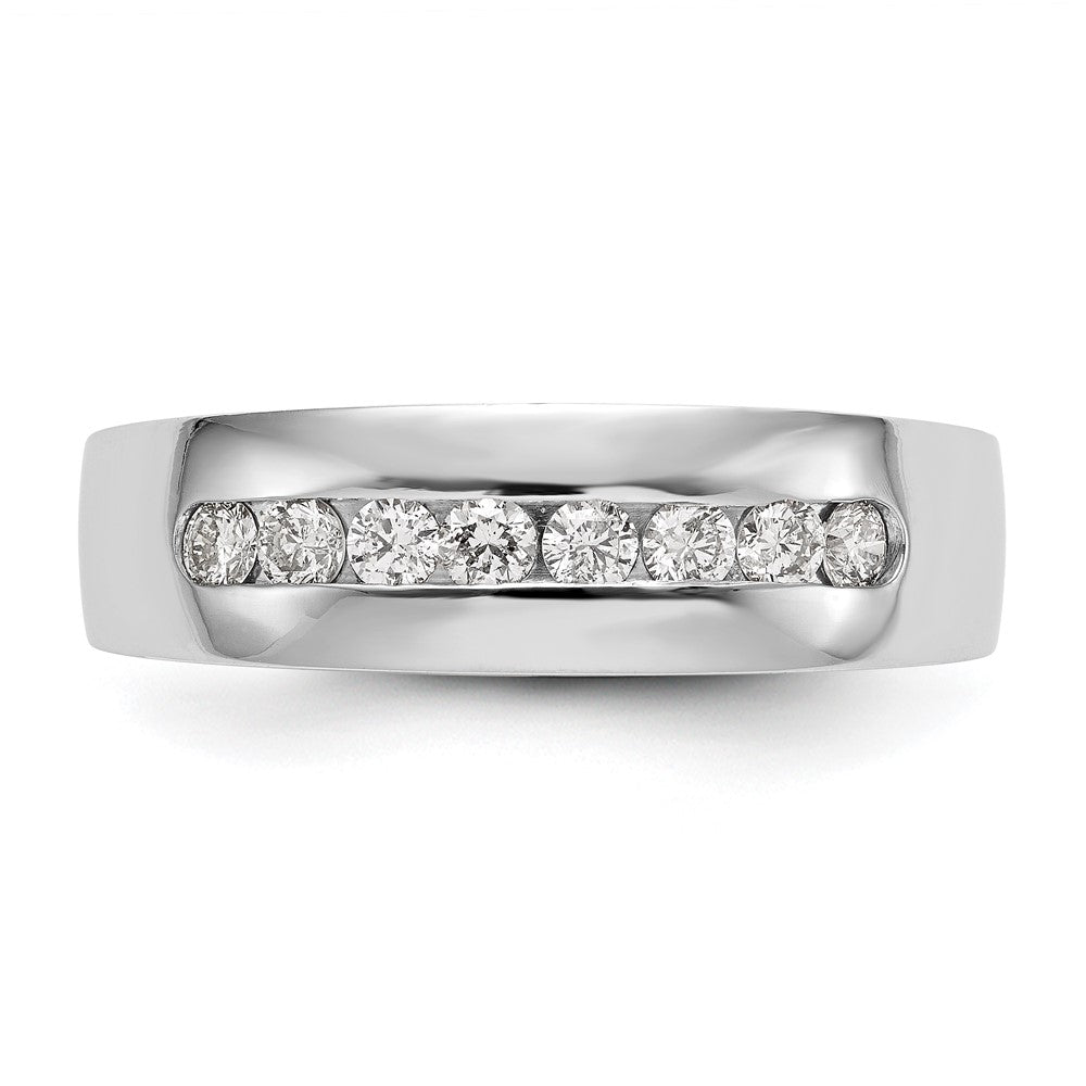 Buy Designer 14K White Gold Men's Channel Band with 8 Diamonds, 1/2 ct