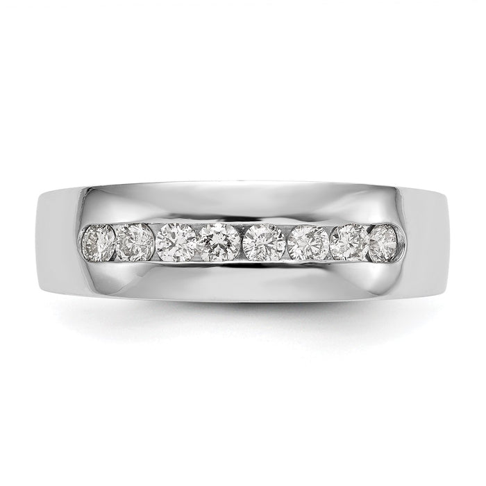 Buy Designer 14K White Gold Men's Channel Band with 8 Diamonds, 1/2 ct-4