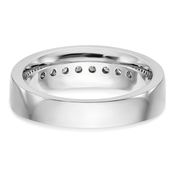 Buy Designer 14K White Gold Men's Channel Band with 8 Diamonds, 1/2 ct-5