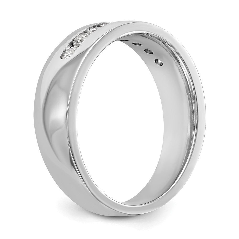 Buy Designer 14K White Gold Men's Channel Band with 8 Diamonds, 1/2 ct