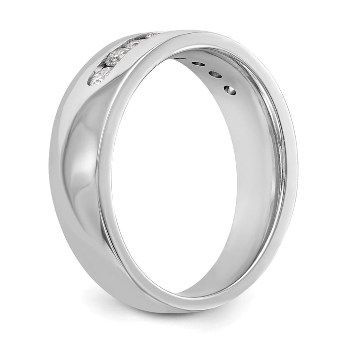 Buy Designer 14K White Gold Men's Channel Band with 8 Diamonds, 1/2 ct-6