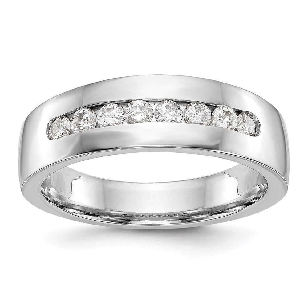 Buy Designer 14K White Gold Men's Channel Band with 8 Diamonds, 1/2 ct