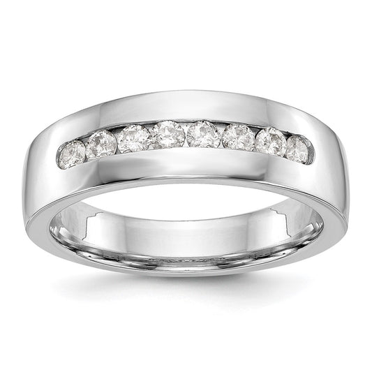 Buy Designer 14K White Gold Men's Channel Band with 8 Diamonds, 1/2 ct
