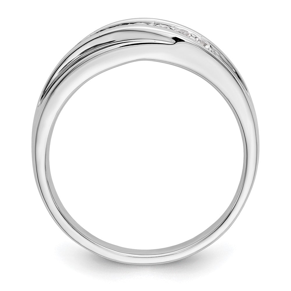 Exclusive 14K White Gold Men's Band with 1/4 Carat Diamond Accents