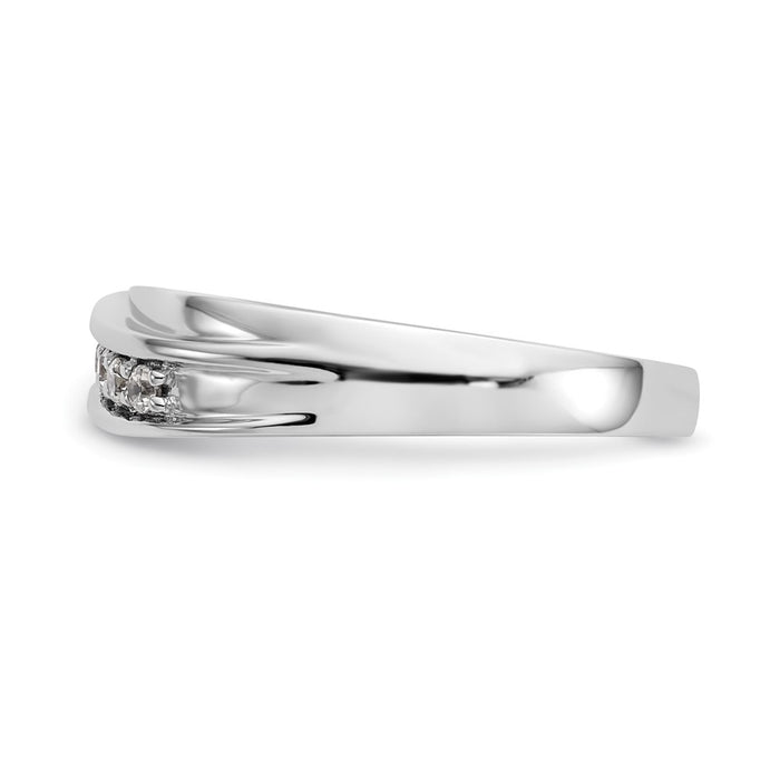 Exclusive 14K White Gold Men's Band with 1/4 Carat Diamond Accents-3