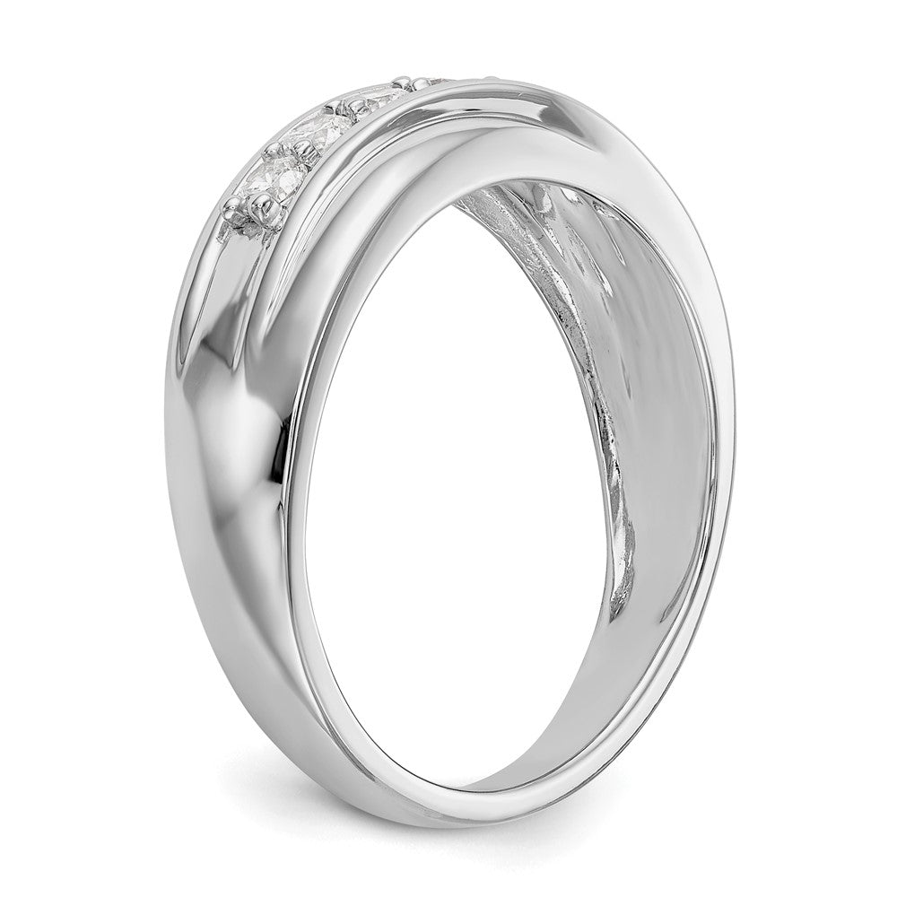 Exclusive 14K White Gold Men's Band with 1/2 Carat Diamond - Stylish Design