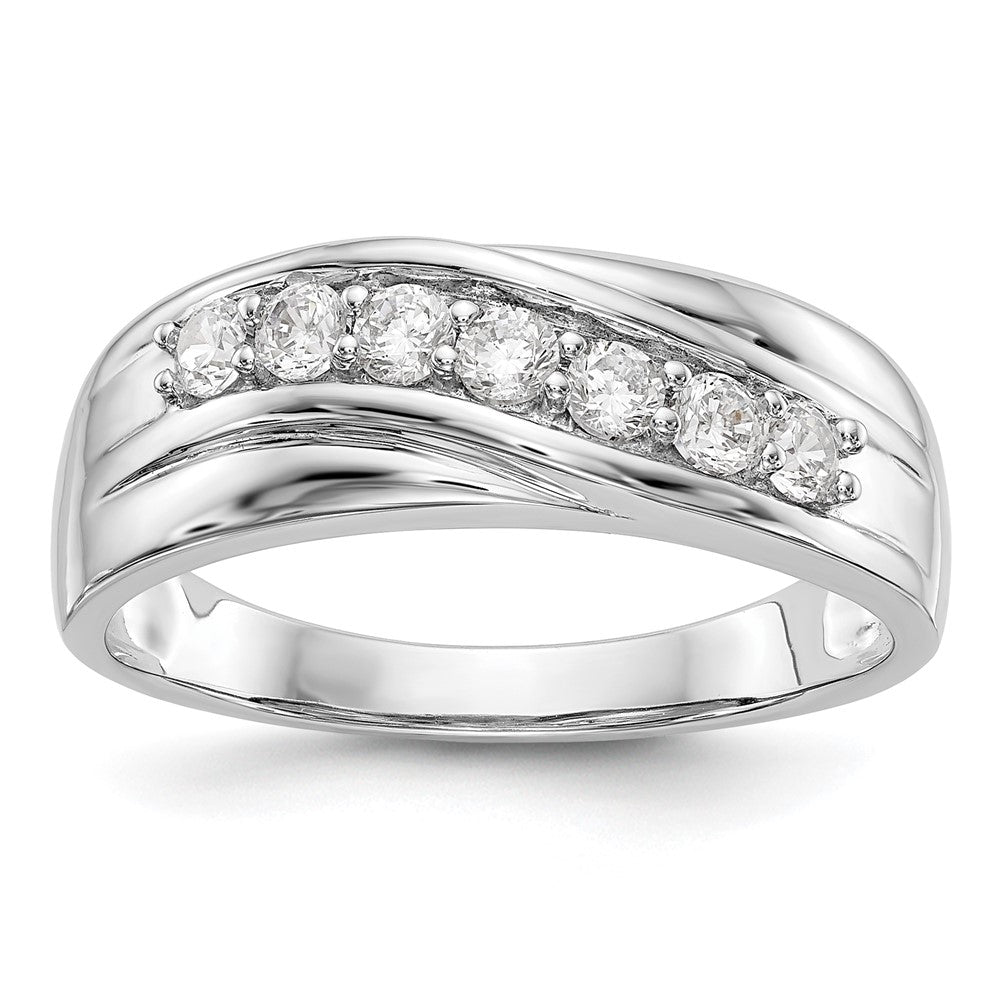 Exclusive 14K White Gold Men's Band with 1/2 Carat Diamond - Stylish Design