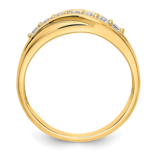 Buy Stylish 14K Yellow Gold Men's Band - 7-Stone 1/2 Carat Diamond Design