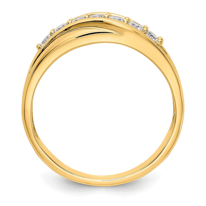 Buy Stylish 14K Yellow Gold Men's Band - 7-Stone 1/2 Carat Diamond Design-2