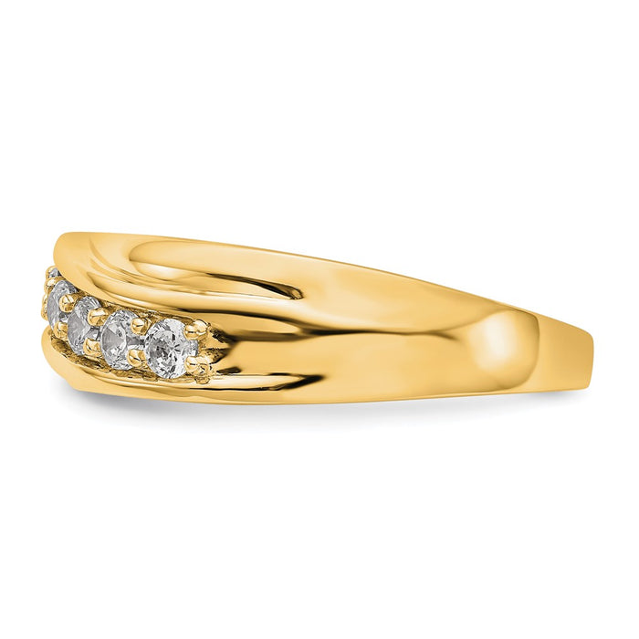 Buy Stylish 14K Yellow Gold Men's Band - 7-Stone 1/2 Carat Diamond Design-3