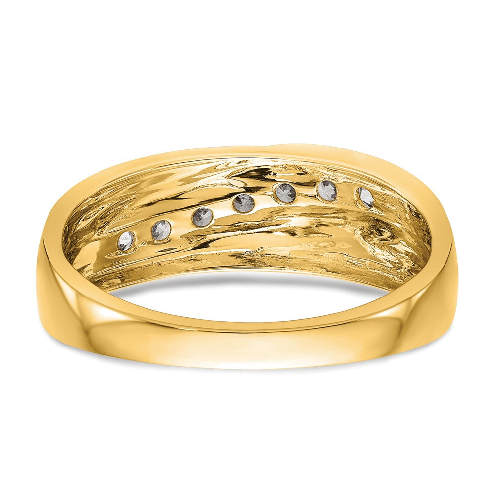 Buy Stylish 14K Yellow Gold Men's Band - 7-Stone 1/2 Carat Diamond Design