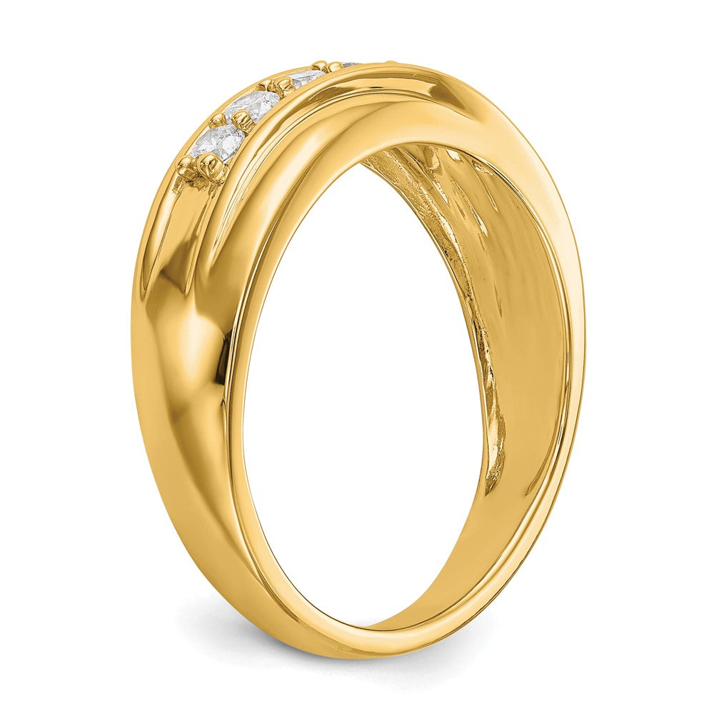 Buy Stylish 14K Yellow Gold Men's Band - 7-Stone 1/2 Carat Diamond Design