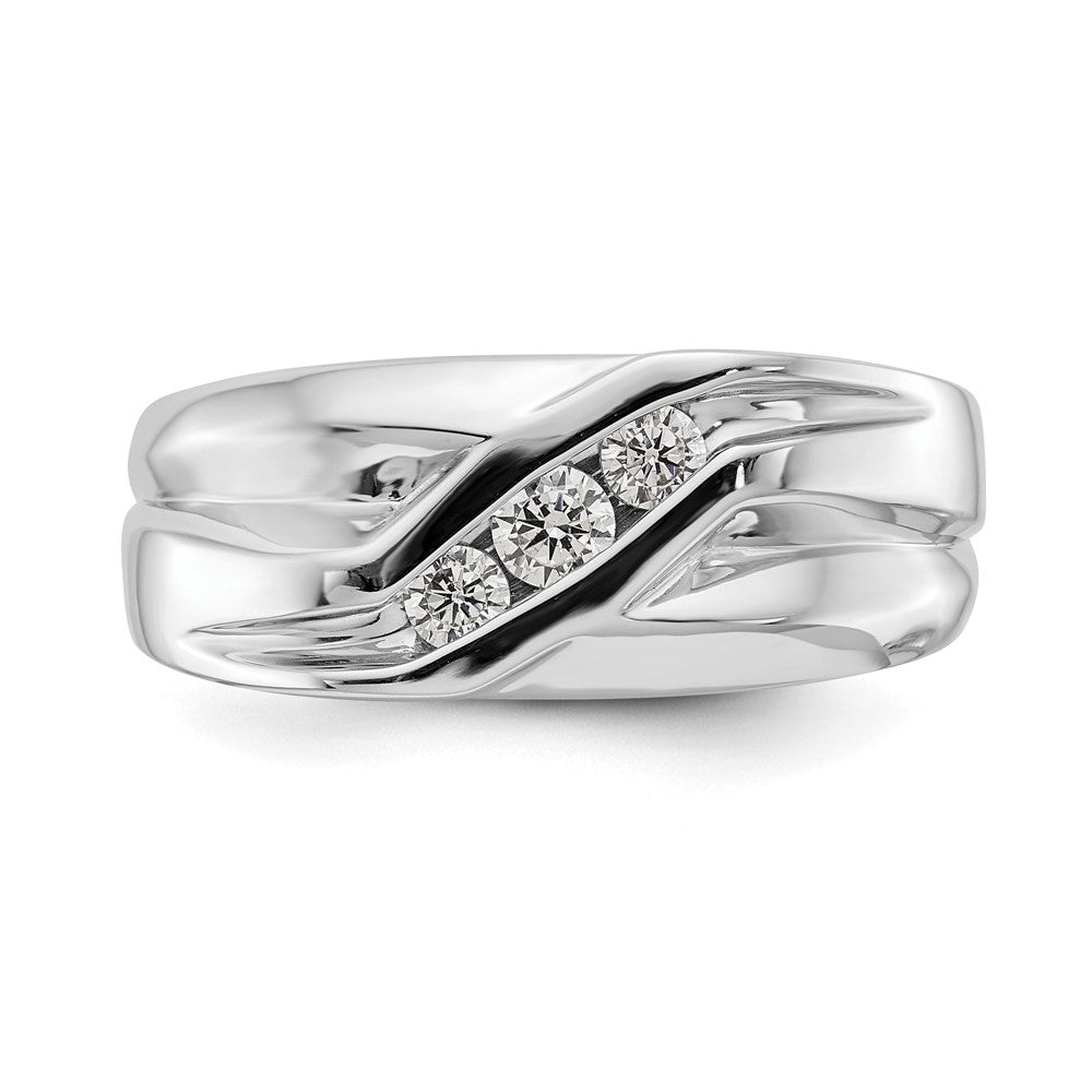 Buy Exclusive 14K White Gold Men's 3-Stone Ring Mounting - Stylish & Affordable!