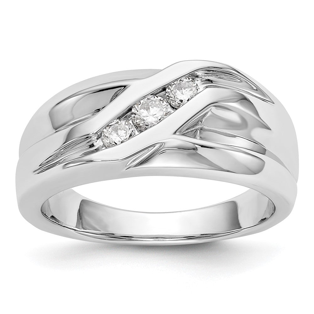 Buy Exclusive 14K White Gold Men's 3-Stone Ring Mounting - Stylish & Affordable!