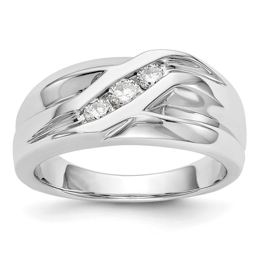 Buy Exclusive 14K White Gold Men's 3-Stone Ring Mounting - Stylish & Affordable!
