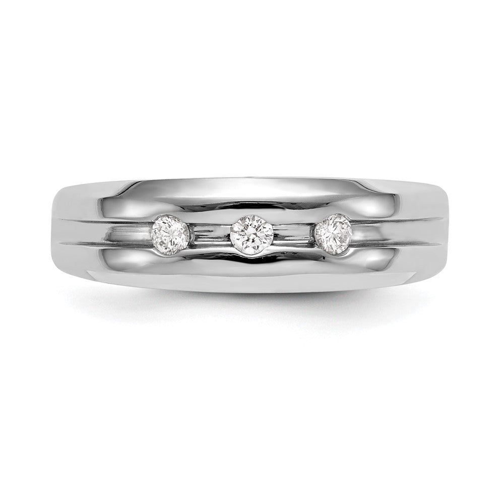 Buy Exclusive 14K White Gold Men's 3-Stone Diamond Band, 1/6 Carat Value