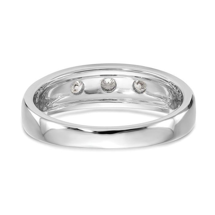 Buy Exclusive 14K White Gold Men's 3-Stone Diamond Band, 1/6 Carat Value-5