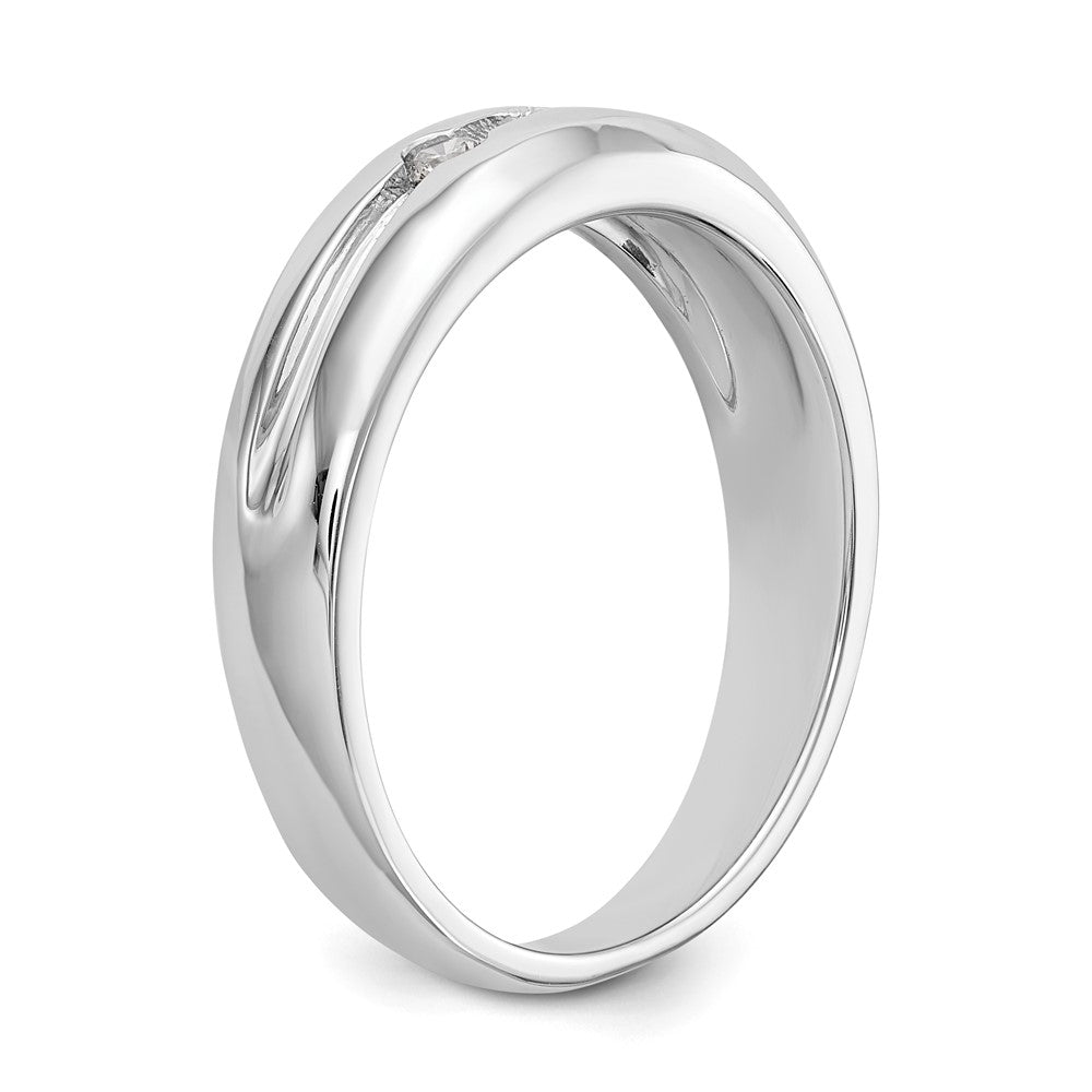 Buy Exclusive 14K White Gold Men's 3-Stone Diamond Band, 1/6 Carat Value