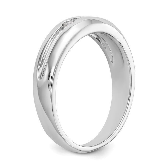 Order 14K White Gold Men's Band Mounting for 3-Stone Setting - Stylish Value-6