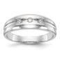 Buy Exclusive 14K White Gold Men's 3-Stone Diamond Band, 1/6 Carat Value-3
