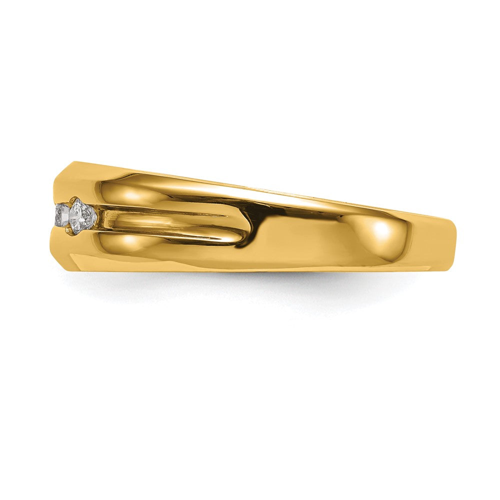 Buy Exclusive 14K Yellow Gold Men's 3-Stone Diamond Band - 1/6 Carat Value