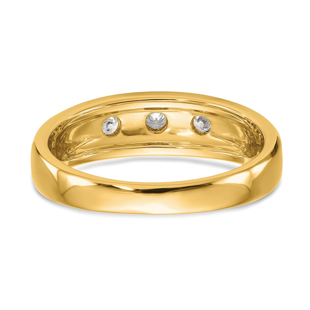 Buy Exclusive 14K Yellow Gold Men's 3-Stone Diamond Band - 1/6 Carat Value