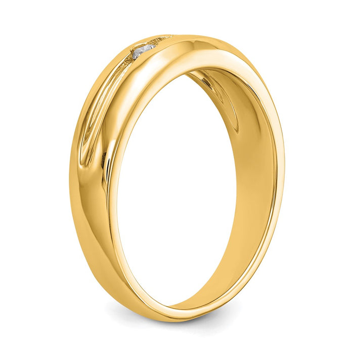 Buy Exclusive 14K Yellow Gold Men's 3-Stone Diamond Band - 1/6 Carat Value-6