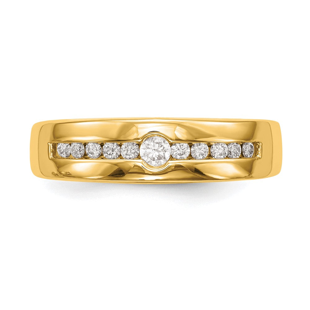 Buy Stylish 14K Yellow Gold Men's Channel Band with 1/4 Carat Diamonds