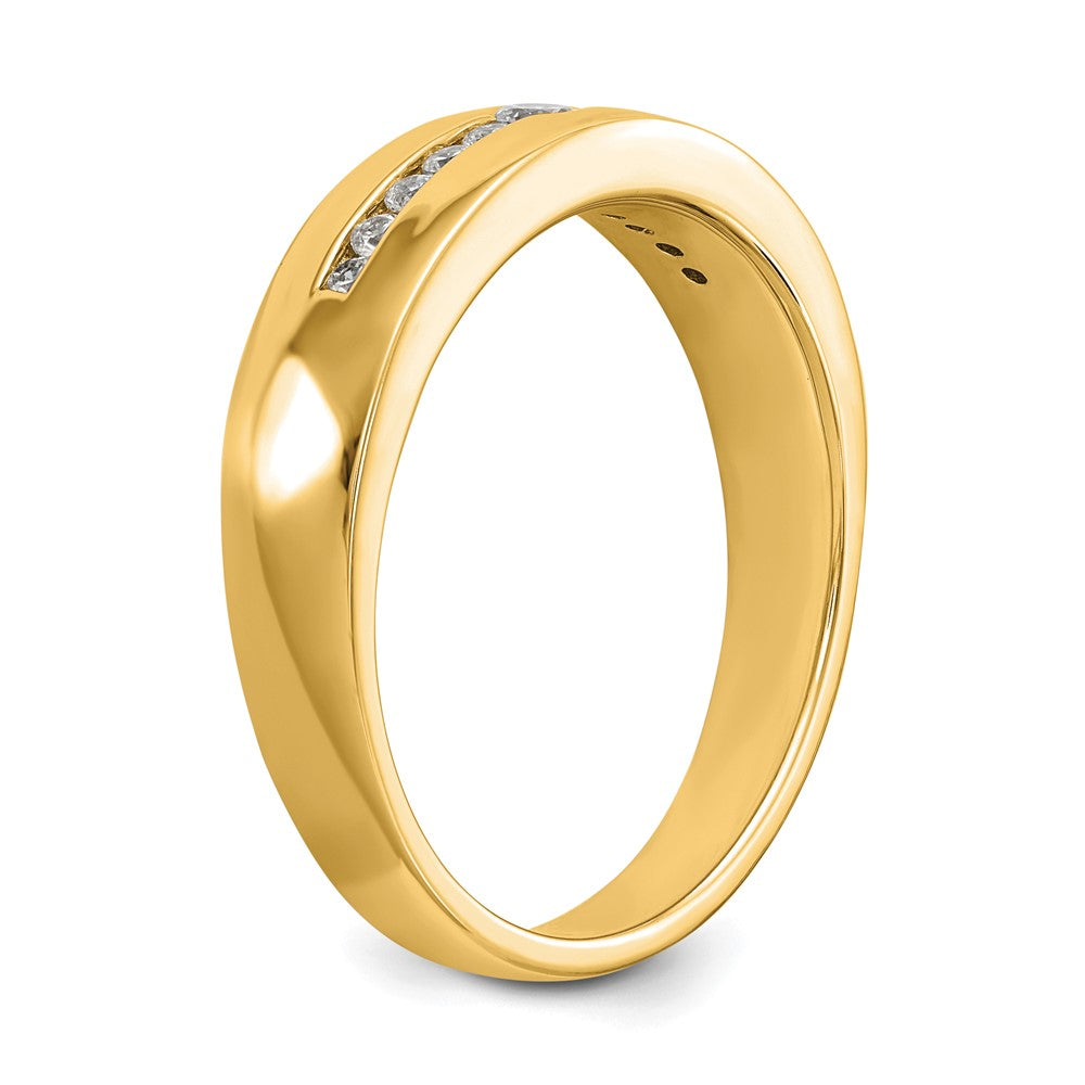 Buy Stylish 14K Yellow Gold Men's Channel Band with 1/4 Carat Diamonds