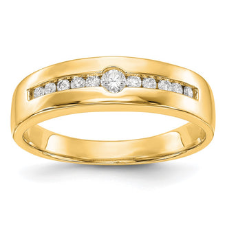 Buy Stylish 14K Yellow Gold Men's Channel Band with 1/4 Carat Diamonds