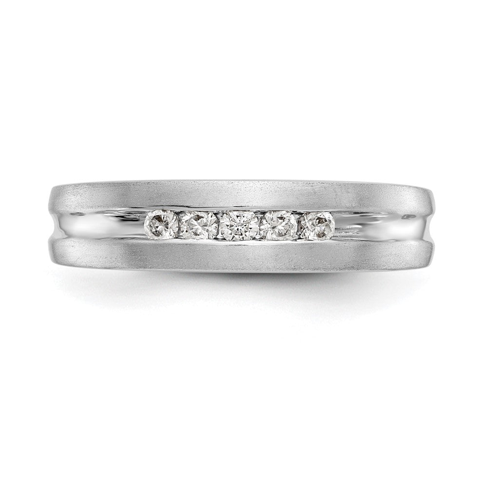 Exclusive 14K White Gold Men's Channel Band with 5-Stone 1/4 Carat Diamonds