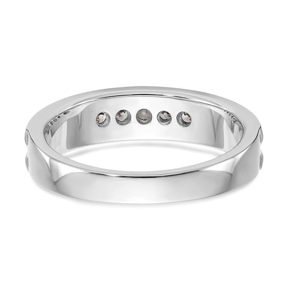 Exclusive 14K White Gold Men's Channel Band with 5-Stone 1/4 Carat Diamonds
