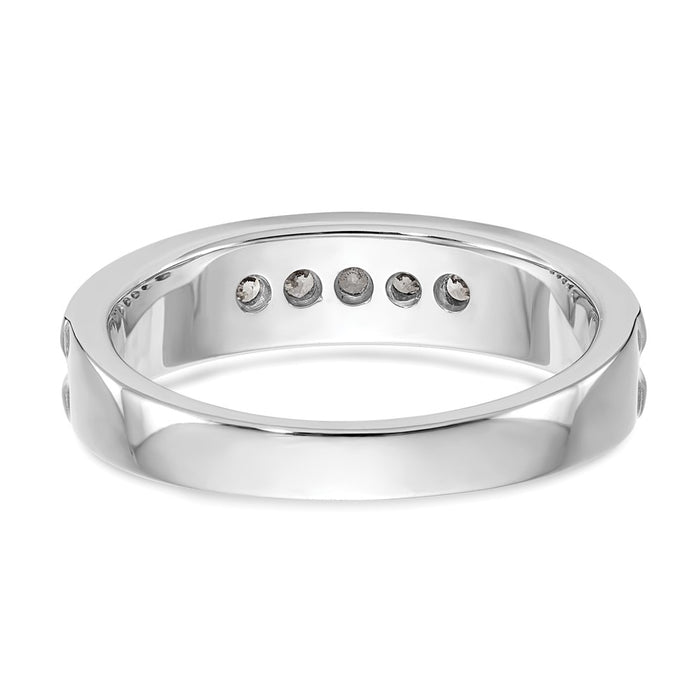 Exclusive 14K White Gold Men's Channel Band with 5-Stone 1/4 Carat Diamonds-5
