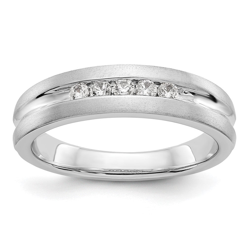 Exclusive 14K White Gold Men's Channel Band with 5-Stone 1/4 Carat Diamonds
