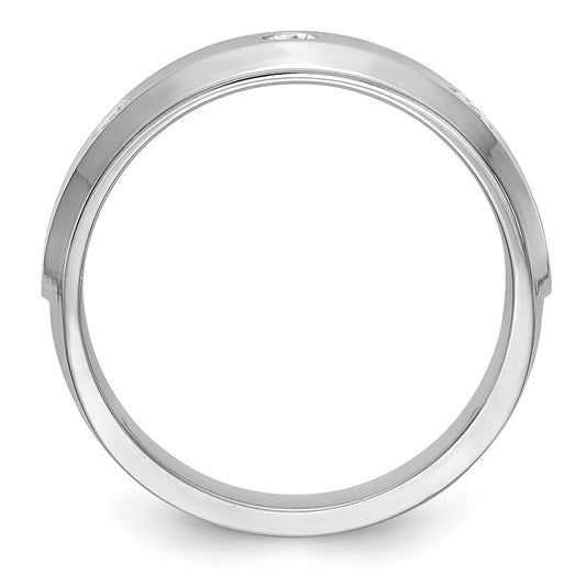 Buy Stylish Men's 14K White Gold 3-Stone Diamond Band - 1/6 Carat Value