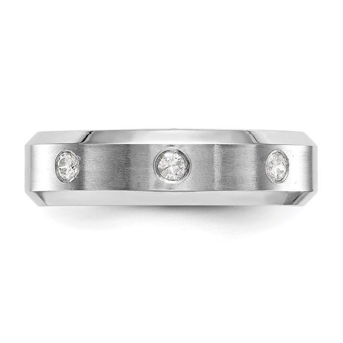 Buy Stylish Men's 14K White Gold 3-Stone Diamond Band - 1/6 Carat Value-4