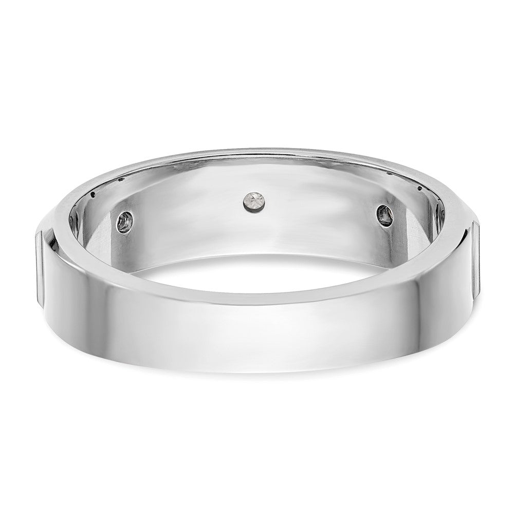 Buy Stylish Men's 14K White Gold 3-Stone Diamond Band - 1/6 Carat Value