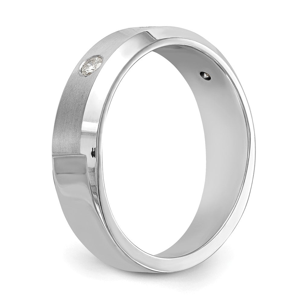 Buy Stylish Men's 14K White Gold 3-Stone Diamond Band - 1/6 Carat Value