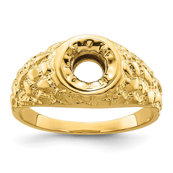 14K Men's Ring Mounting, 7/8 Carat Center Stone