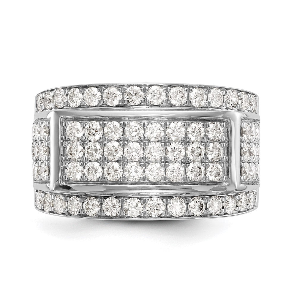 Buy Stylish 14K White Gold Men's Band with 2 Carats of Diamonds - Luxury!