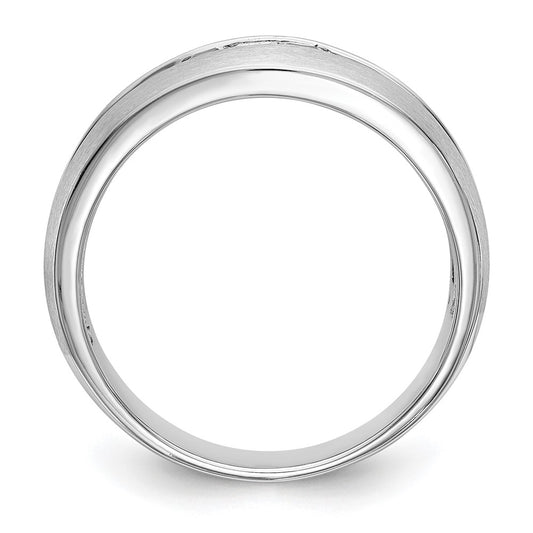 Buy Stylish Men's 14K White Gold Channel Band with 1/10 Carat Diamonds & Sapphires